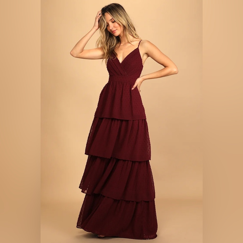Lulu's Burgundy High Low Dress